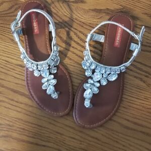 Elegant Silver and Tan Women's Sandals